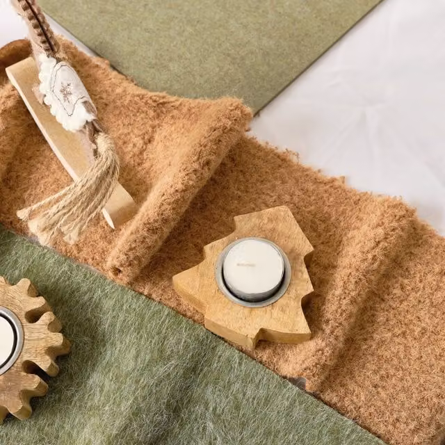 Melody Maison Beige Wool Table Runner – 1