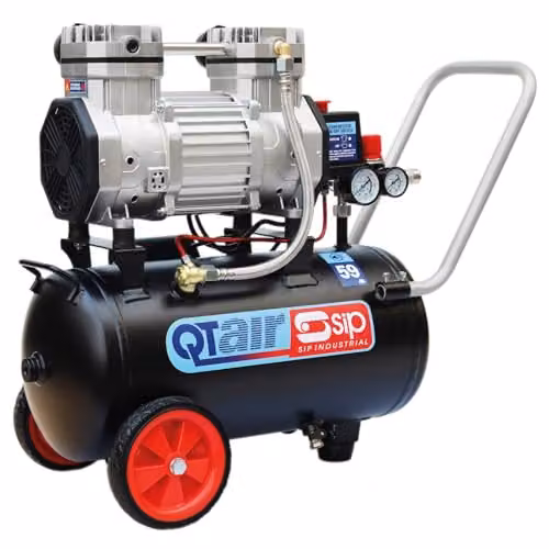 SIP QT Air Compressor Ultra Low Noise Oil-Free Direct Drive, Black, 24L, 1.1kW, 8 Bar, 116psi – 1