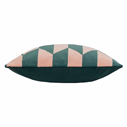 Kalho Velvet Jacquard Filled Cushion, Pink and Green, W/D/H: 45 x 45 x 45 cm – 2