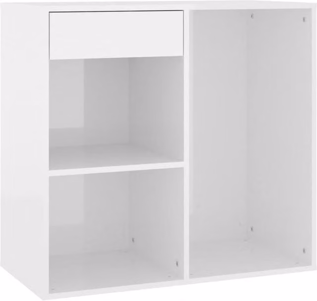 Berkfield Home Elegant Cosmetic Cabinet in High Gloss White, W: 80 cm, D: 40 cm, H: 75 cm