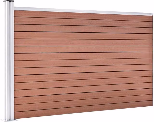 Berkfield Home Durable WPC Garden Fence Board, Brown, W: 175 cm, H: 105 cm – 1