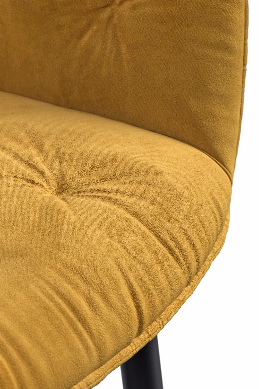More4Homes Anika Set of 8 Modern Velvet Dining Chairs with Padded Seats and Metal Legs in Yellow Mustard – 3