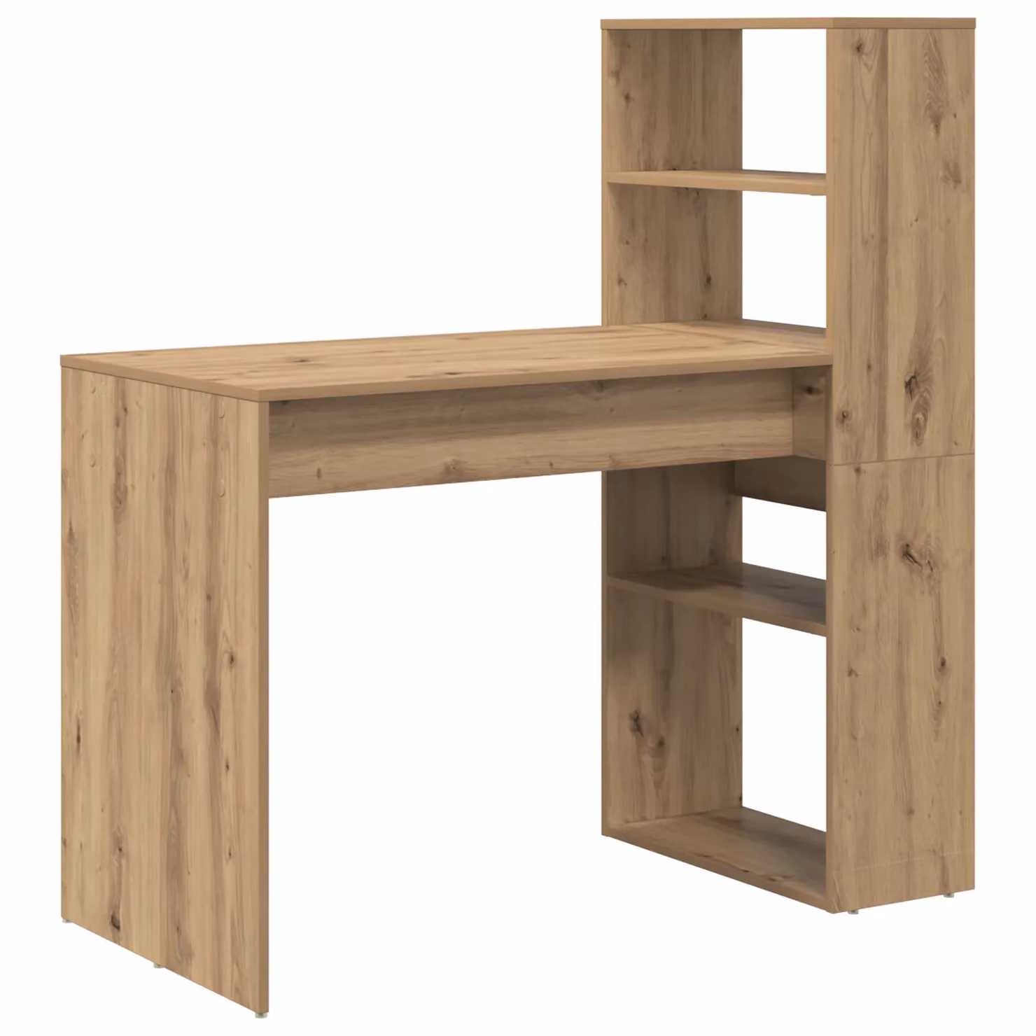 Berkfield Modern Writing Desk in Artisan Oak with Storage, W/D/H: 113 x 54 x 120 cm – 2