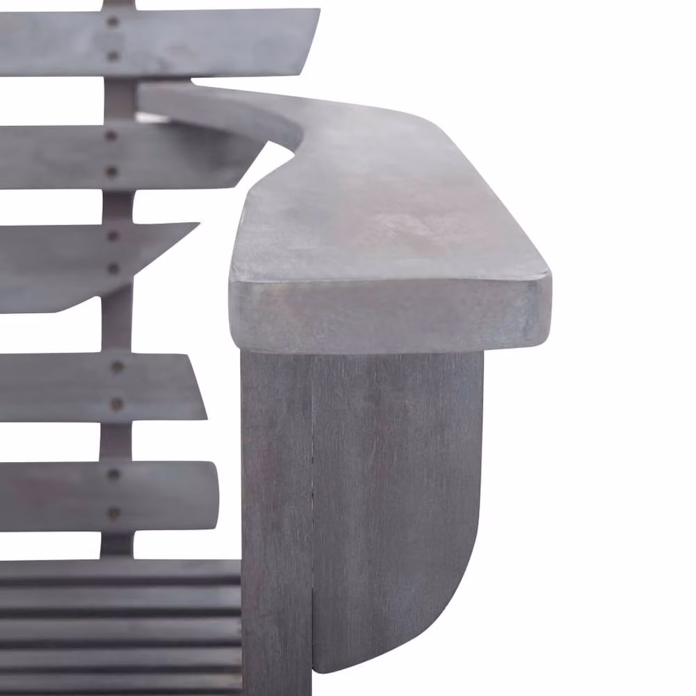 Berkfield Home Adirondack Chair in Grey Solid Acacia Wood – 4