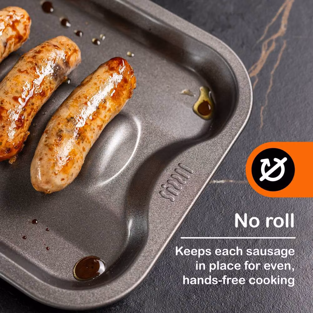 Wham Sizzll Premium Non-Stick Rectangular Sausage Tray in Grey – 2