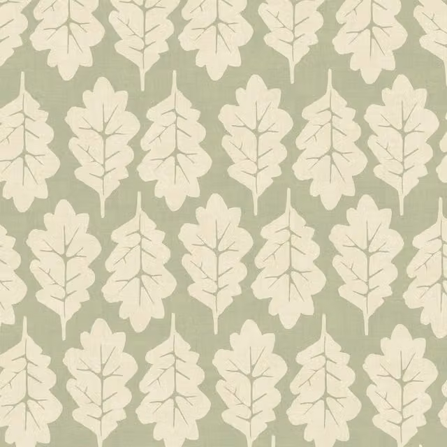 iLiv Oak Leaf Floral Fabric in Lemongrass Green