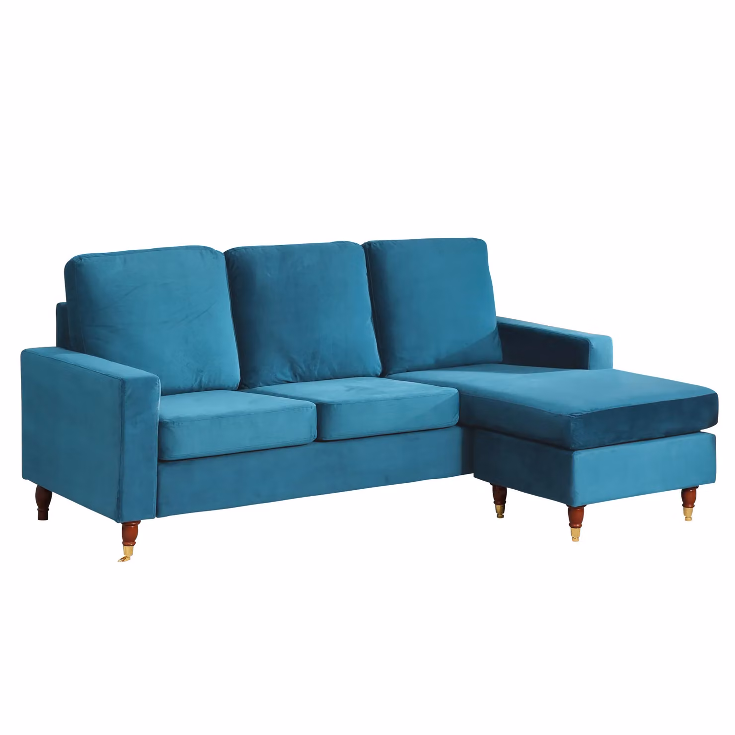 Artemis Home Hendrick Reversible L-Shape Corner Sofa in Petrol Blue Velvet – 2