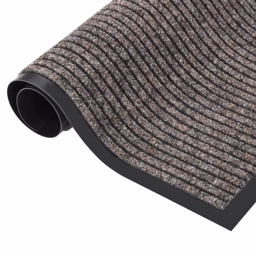 Berkfield Home Striped Beige and Black Non-Slip Doormat, W: 80 cm, D: 120 cm – 2