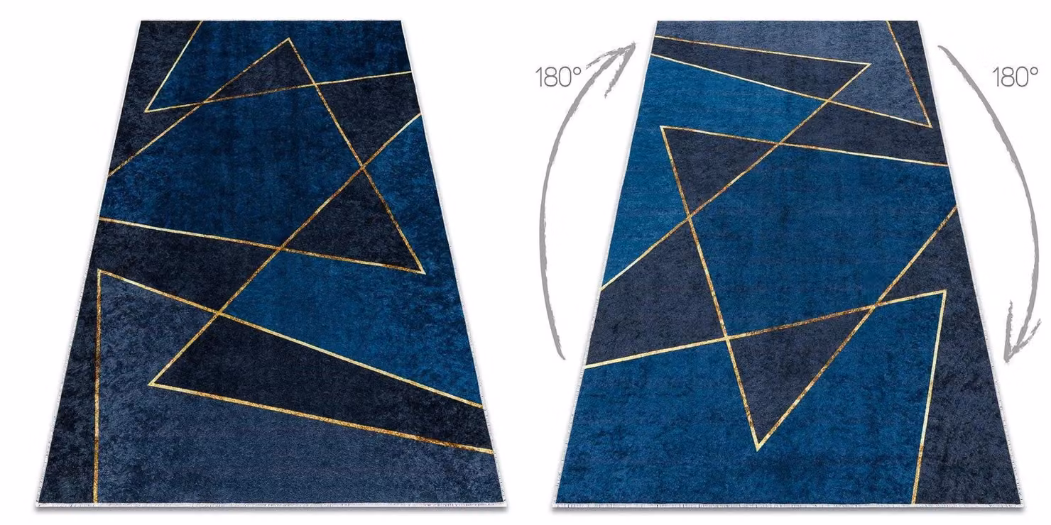 RugsX Miro Geometric Blue Modern Polyester Rug, W: 120 cm x L: 170 cm – 2