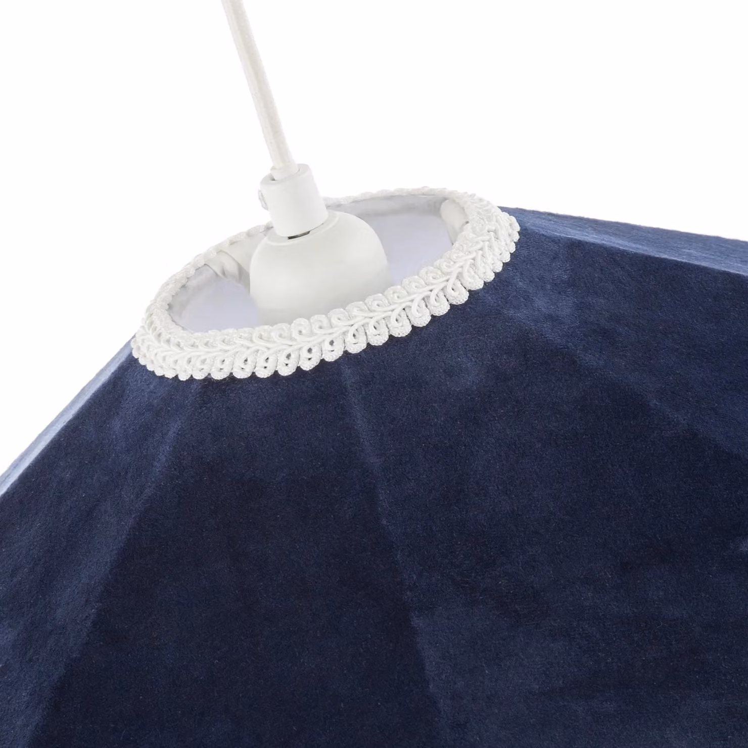Happy Homewares Ornate Victorian Shape Pendant Light Shade in Midnight Blue Velvet – 3