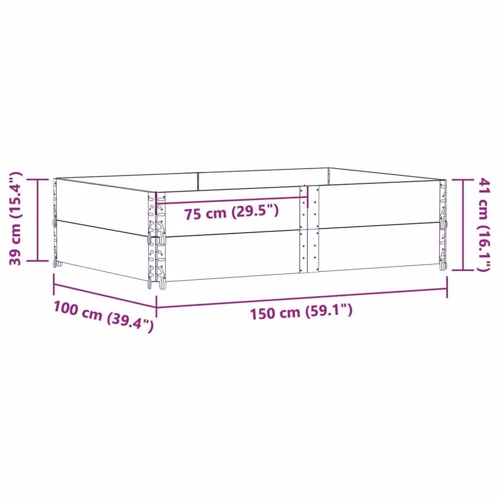 Berkfield Home Garden Black Wooden Raised Bed Planter with Galvanised Steel – 5