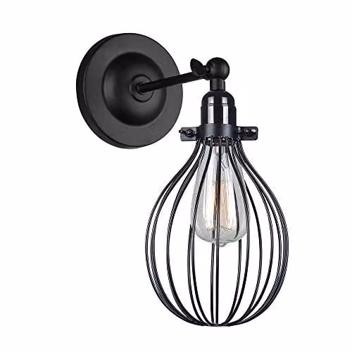 Netlighting Industrial and Retro Black Metal Wall Lamp with E27 Socket