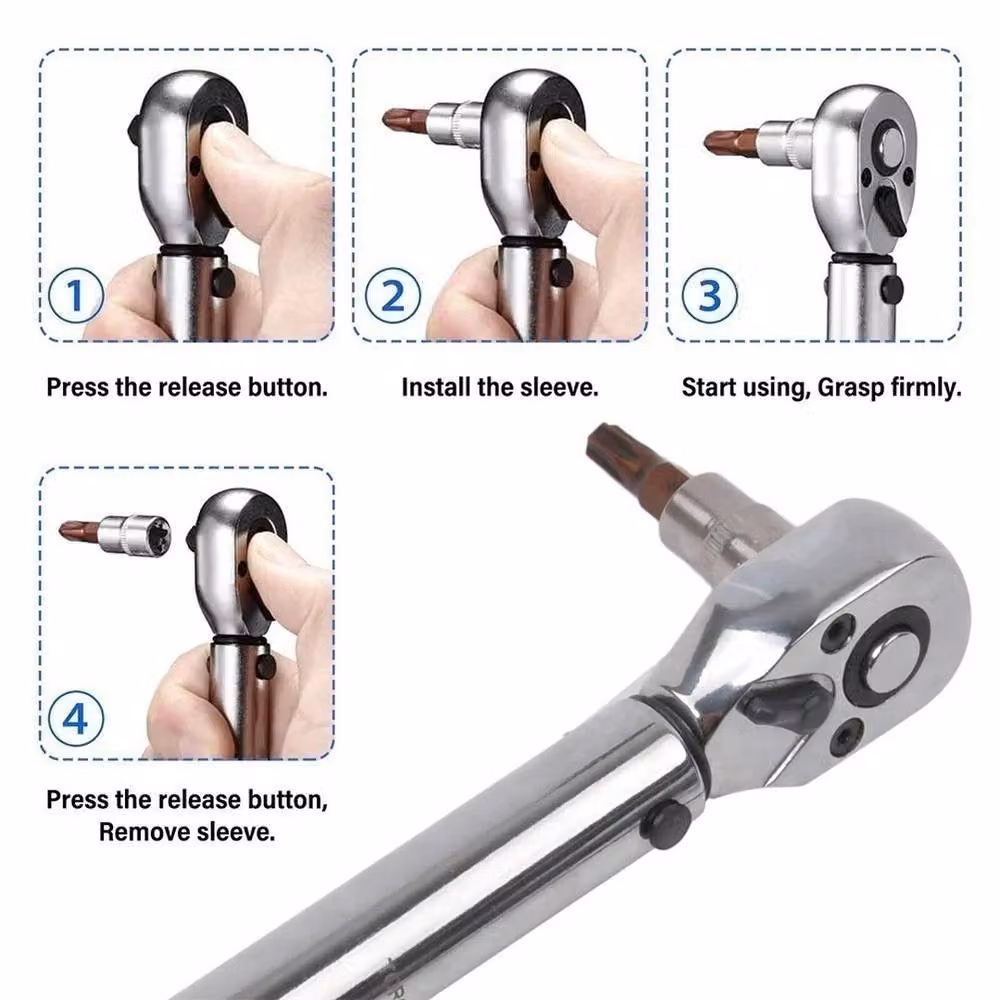 Nordara 21x MTB Bike Preset Torque Wrench in Blue, 1/4" and 3/8" Drive, 2-24 Nm – 5