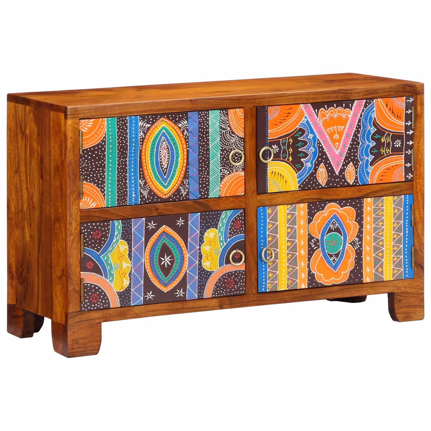 Berkfield Home Acacia Wood Shoe Cabinet, Multicolour, W/D/H: 90 x 35 x 55 cm – 2