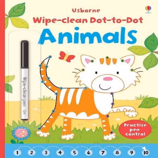 Jessica Greenwell Wipe-clean Dot-to-dot Animals Multicolour Paperback Book