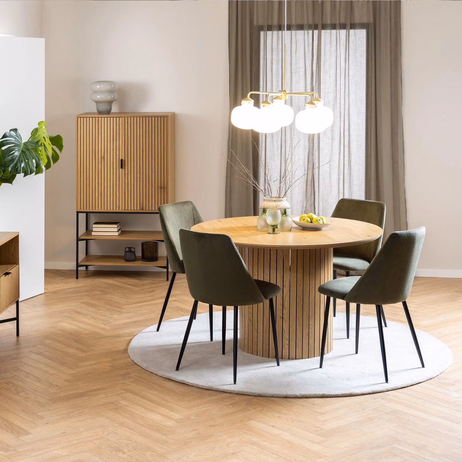 Furniture To Go Yale Round Rustic Oak Dining Table in Brown – 3