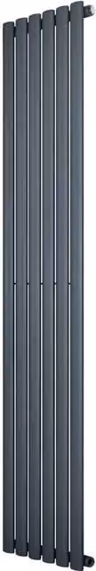 Monstershop Oval Single Column Steel Radiator in Anthracite Grey, H: 180 cm, W: 36 cm – 1
