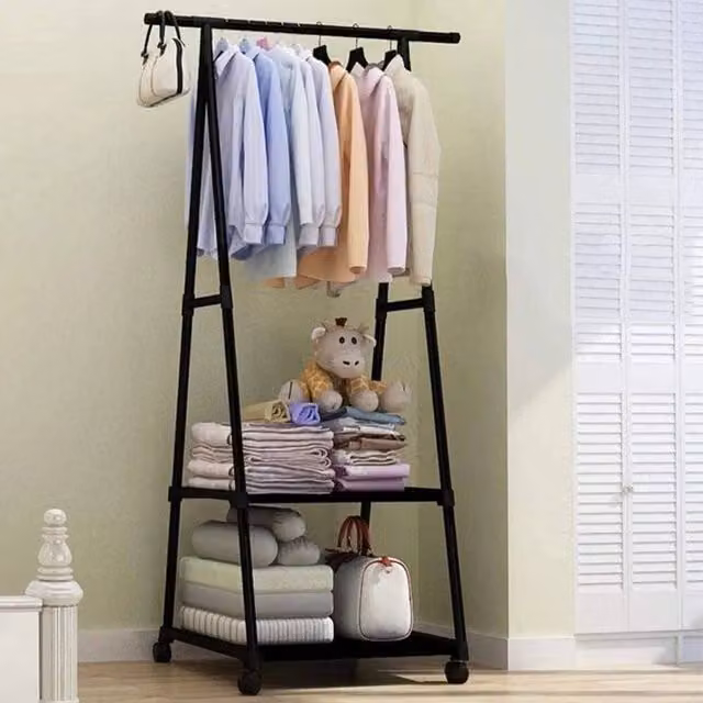 Kelvenix Heavy Duty Metal Clothes Rail in Matt Black – 1