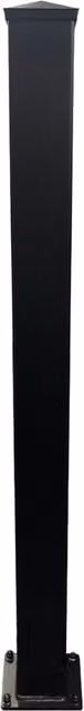 Black Aluminium Rectangular Gate Post, Bolt Down or In-Ground, H: 240 cm, W: 15 cm
