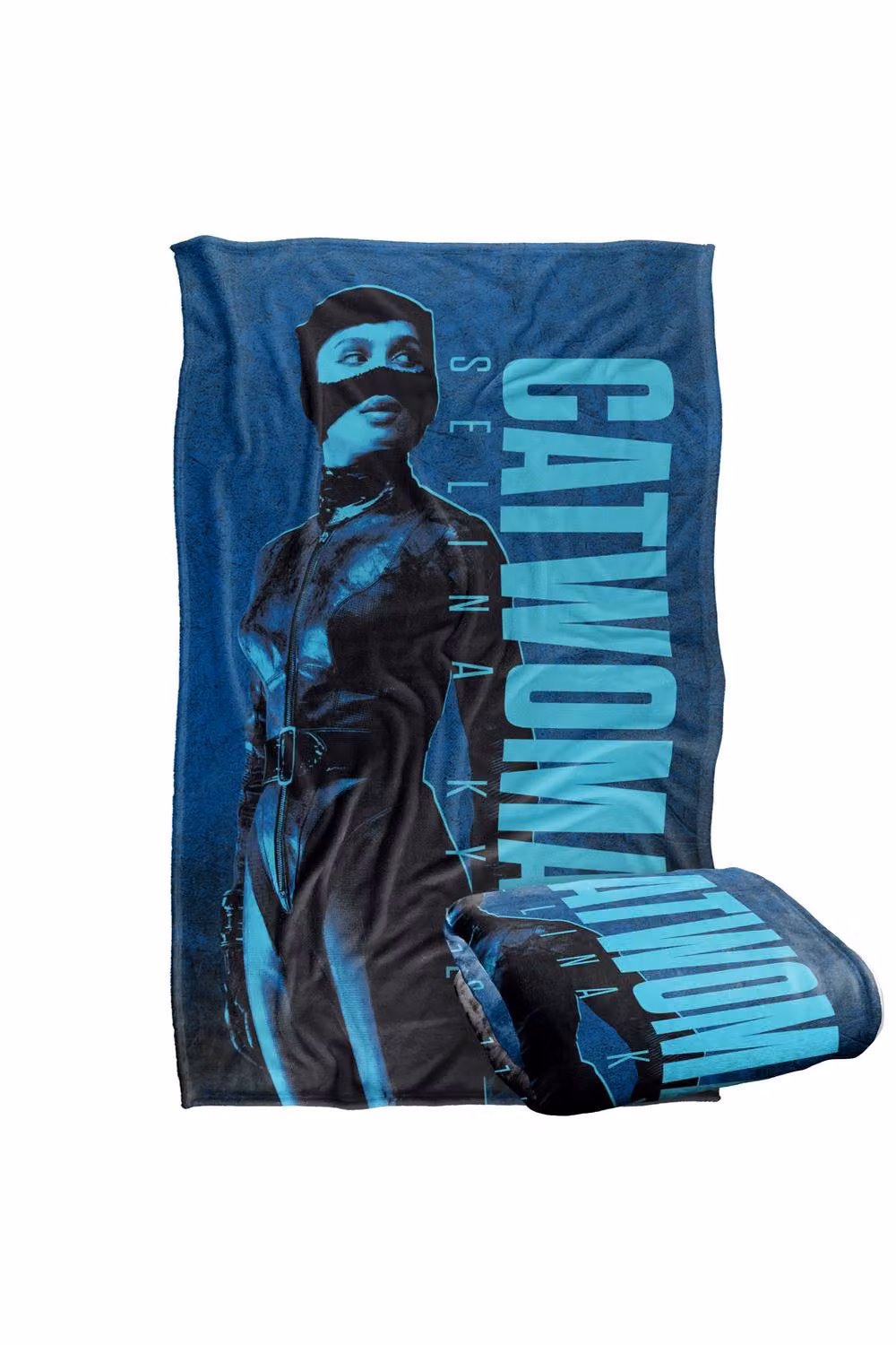 Warner Bros. The Batman (2022) Catwoman Super Soft Fluffy Polyester Throw Blanket in Blue and Multicolour, Large – 2