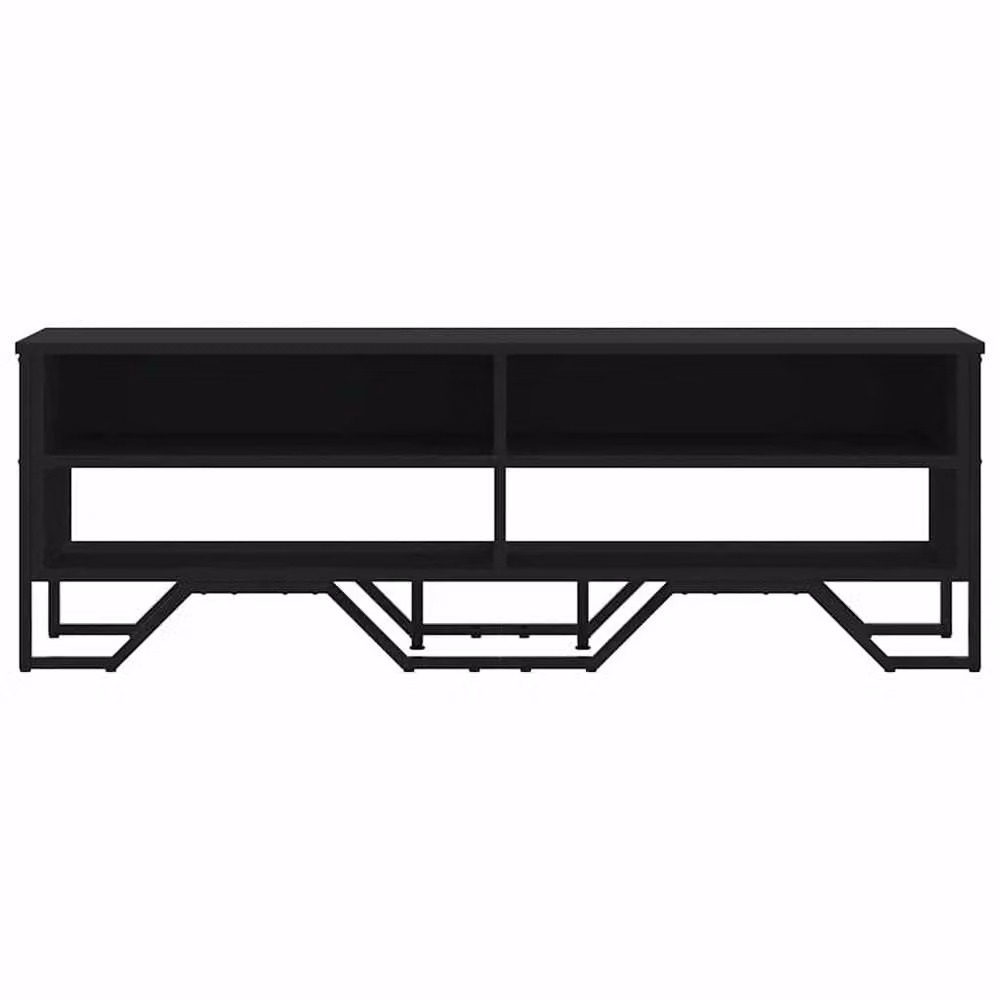 Berkfield Home Modern Black TV Cabinet in Matt MDF, W/D/H: 122 x 34 x 41 cm – 4