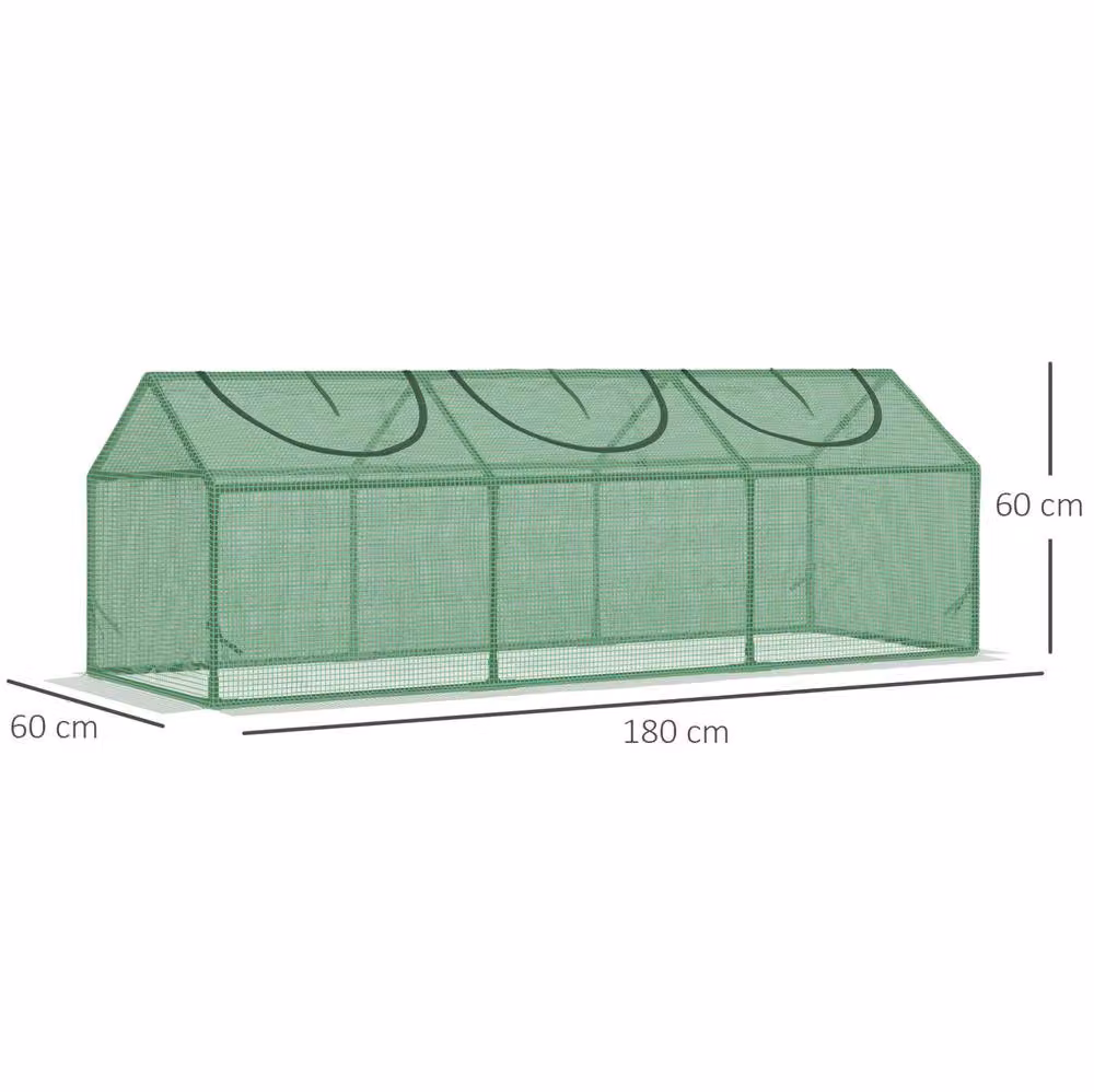 STILVORA Mini Greenhouse with Roll-Up Windows in Green, W/D/H: 60 x 60 x 60 cm – 2