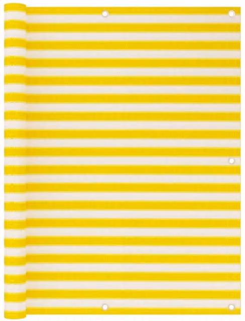 Berkfield Home Balcony Screen in Yellow and White, HDPE, W: 120 cm, L: 500 cm
