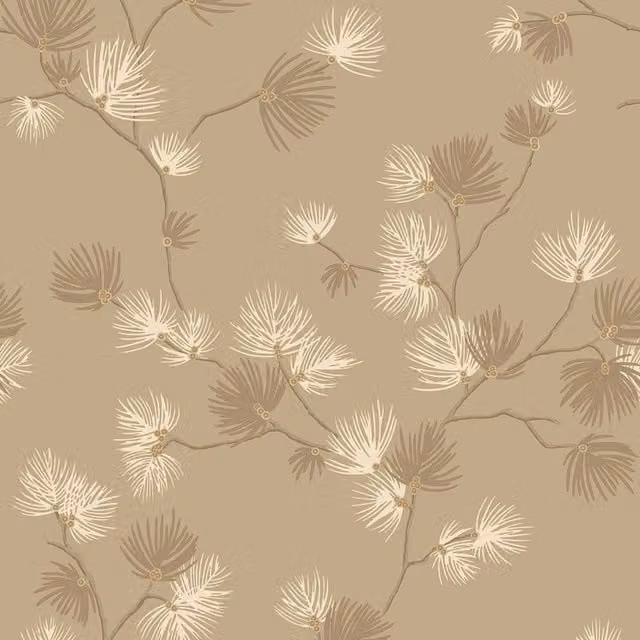 Belgravia Valentino Botanical Floral Textured Vinyl Wallpaper in Beige