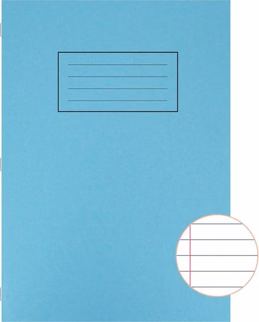Silvine Blue A4 Lined School Exercise Book with Softcardboard Cover