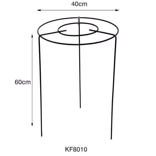 Garden Gear Double Round Grow Through Grid Ring Plant Support, Height: 60 cm, W/D: 40 x 40 cm, Green/Black – 1