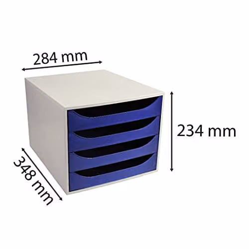 Exacompta Ecobox Office 4-Drawer Filing Module in Midnight Blue – 2