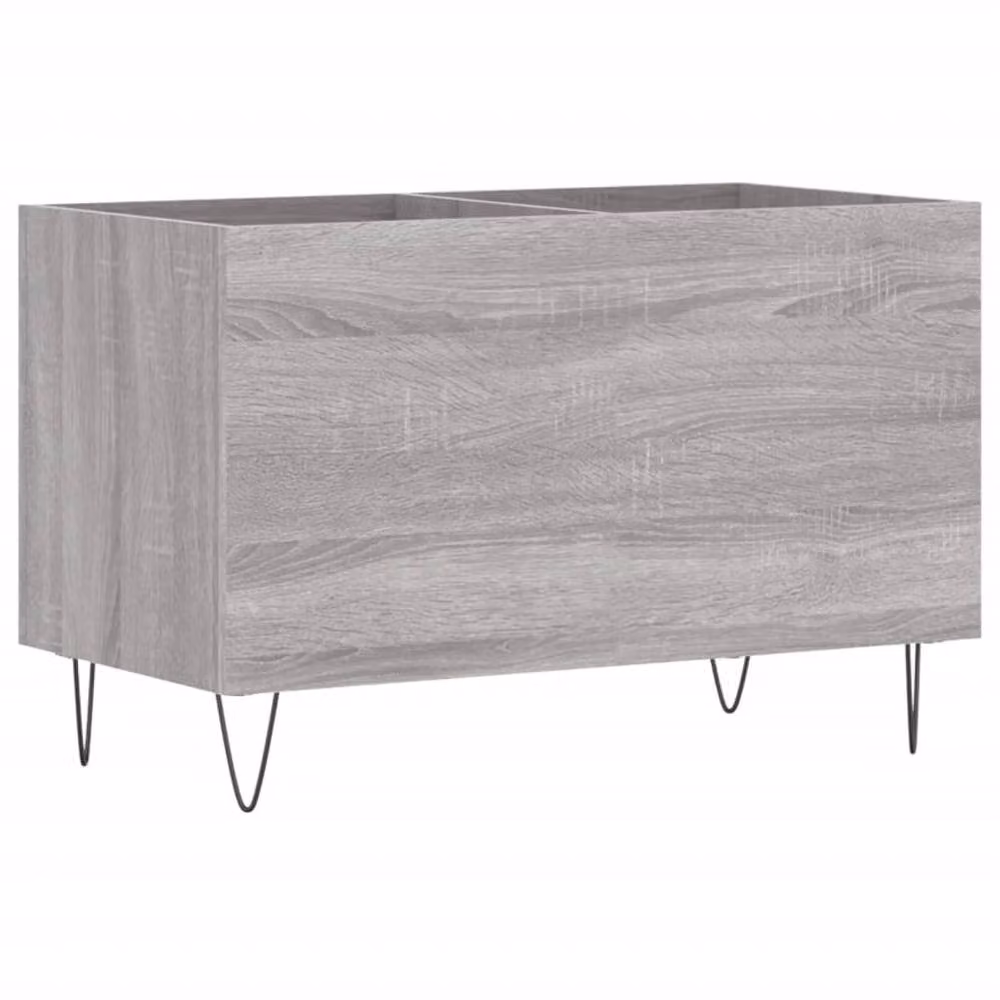 Berkfield Home Record Cabinet in Grey Sonoma, W: 74.5 cm, D: 38 cm, H: 48 cm – 2