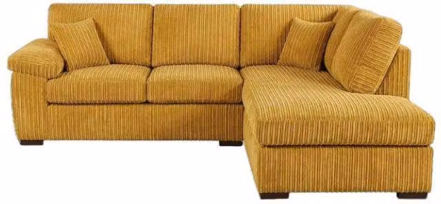 Bliss Furniture Amalfi Right Hand Corner Sofa in Mustard Yellow Soft Fabric