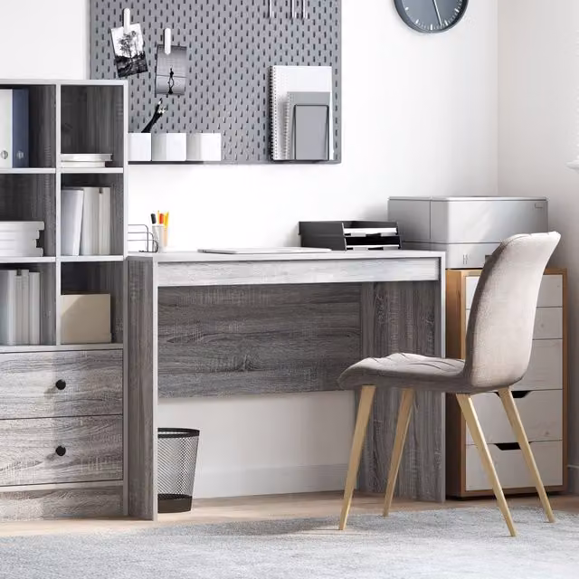 Berkfield Home Writing Desk in Grey MDF, W: 100 cm, D: 50 cm, H: 76 cm – 1