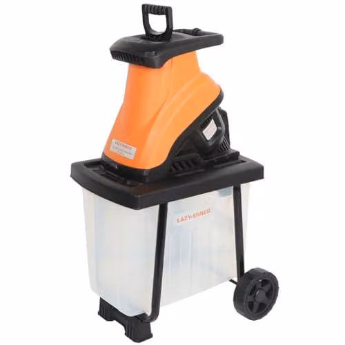 Lazy-Shred Electric Garden Shredder in Orange with 50L Collection Box, 2400W Motor and 45mm Max Cut – 1