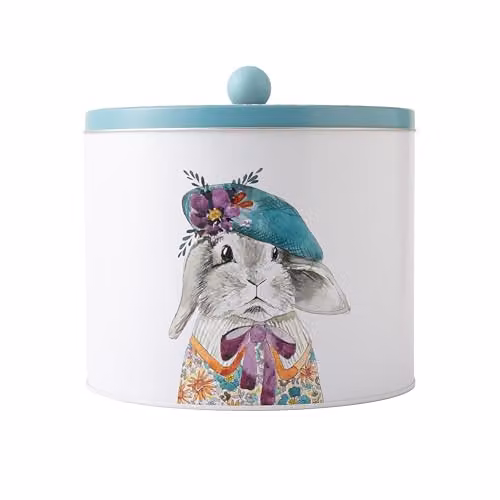 Mikasa Tipperleyhill Metal Storage Canister, 3.5 l, White and Multicolour, Airtight and Leakproof – 1