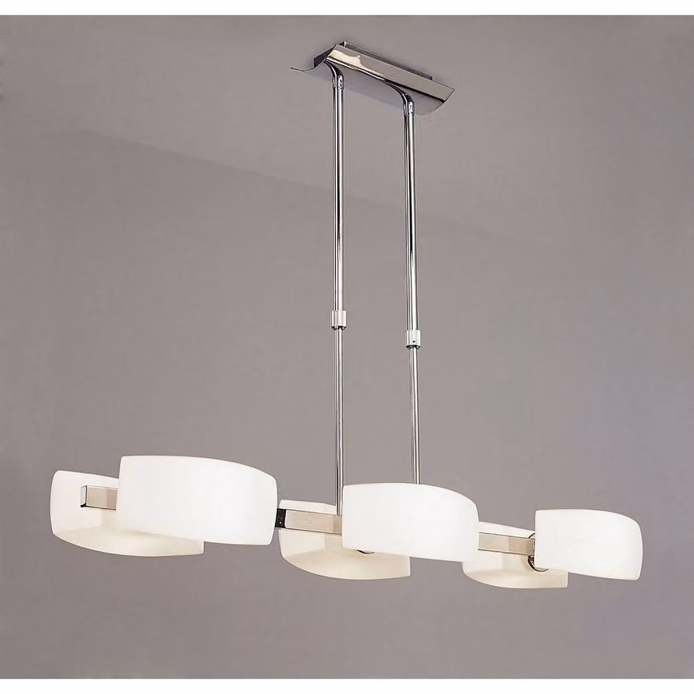 Netlighting Lupa Rectangular Telescopic Pendant Light in Chrome and Silver with 6 G9 Bulbs – 2