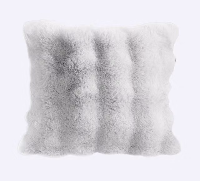 Sweet Dreams Alpine Faux Fur Filled Square Cushion in White, W/D/H: 56 x 56 x 56 cm