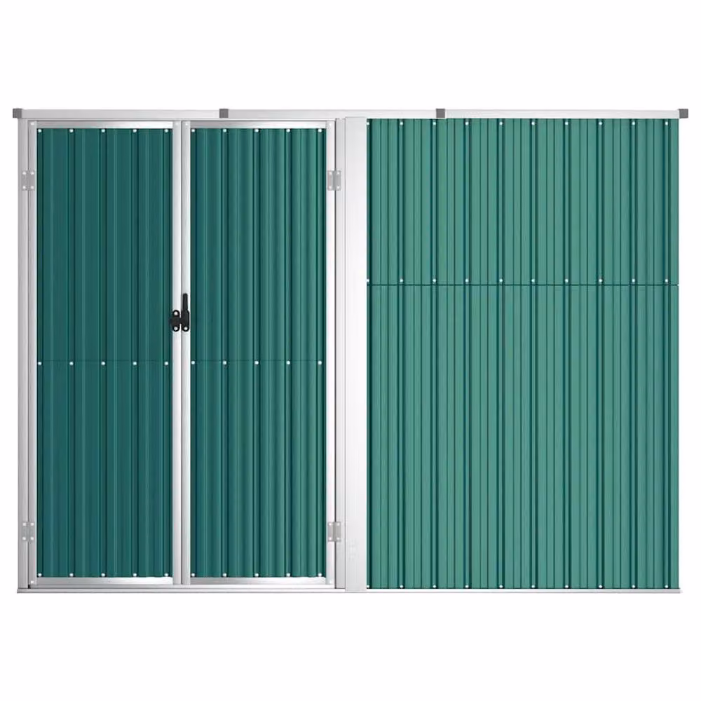 Berkfield Home Garden Tool Shed in Green, Galvanised Steel, W/D/H: 225 x 89 x 161 cm – 3