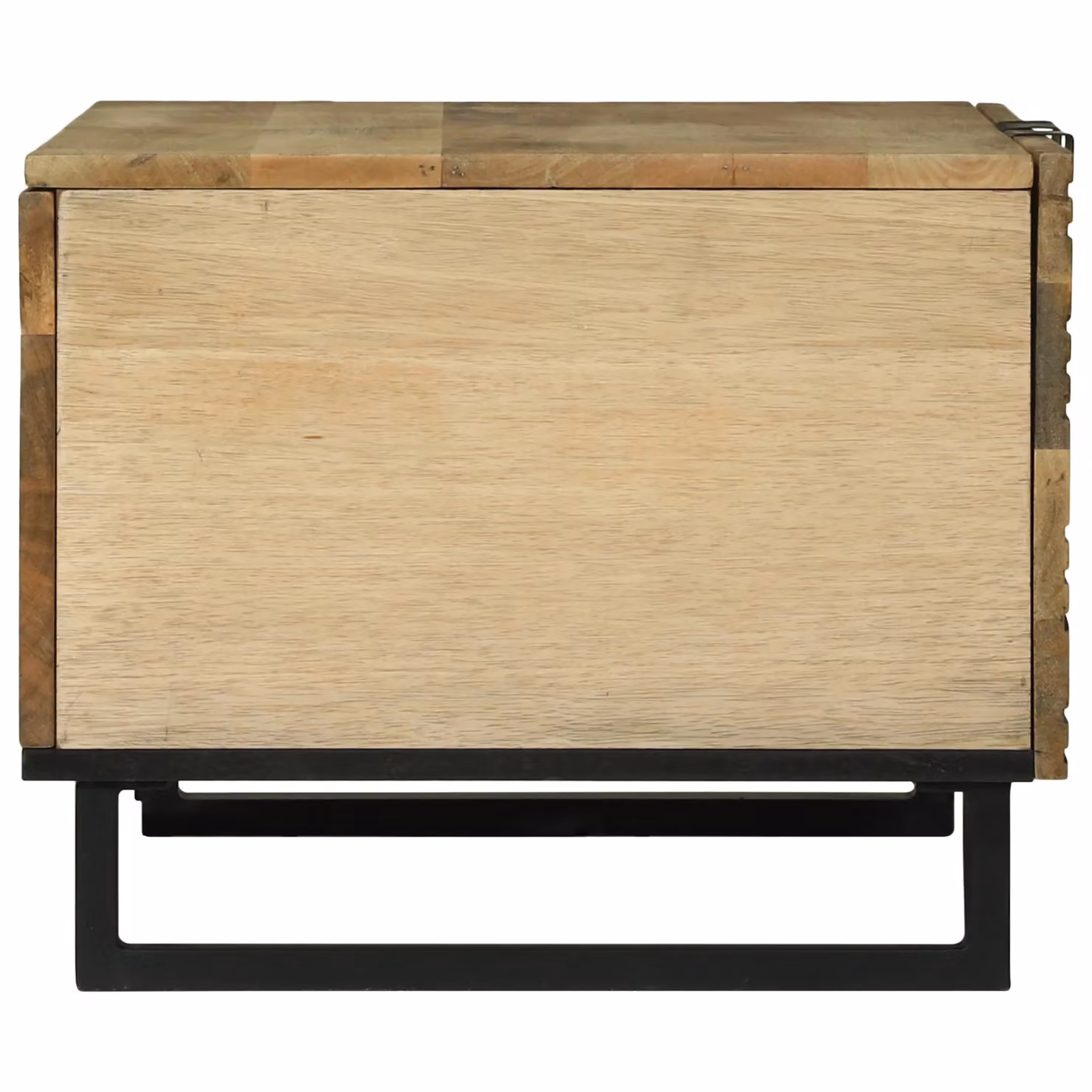 Berkfield Home Modern Geometric Coffee Table in Beige Solid Mango Wood W/D/H: 80 x 50 x 40 cm – 3