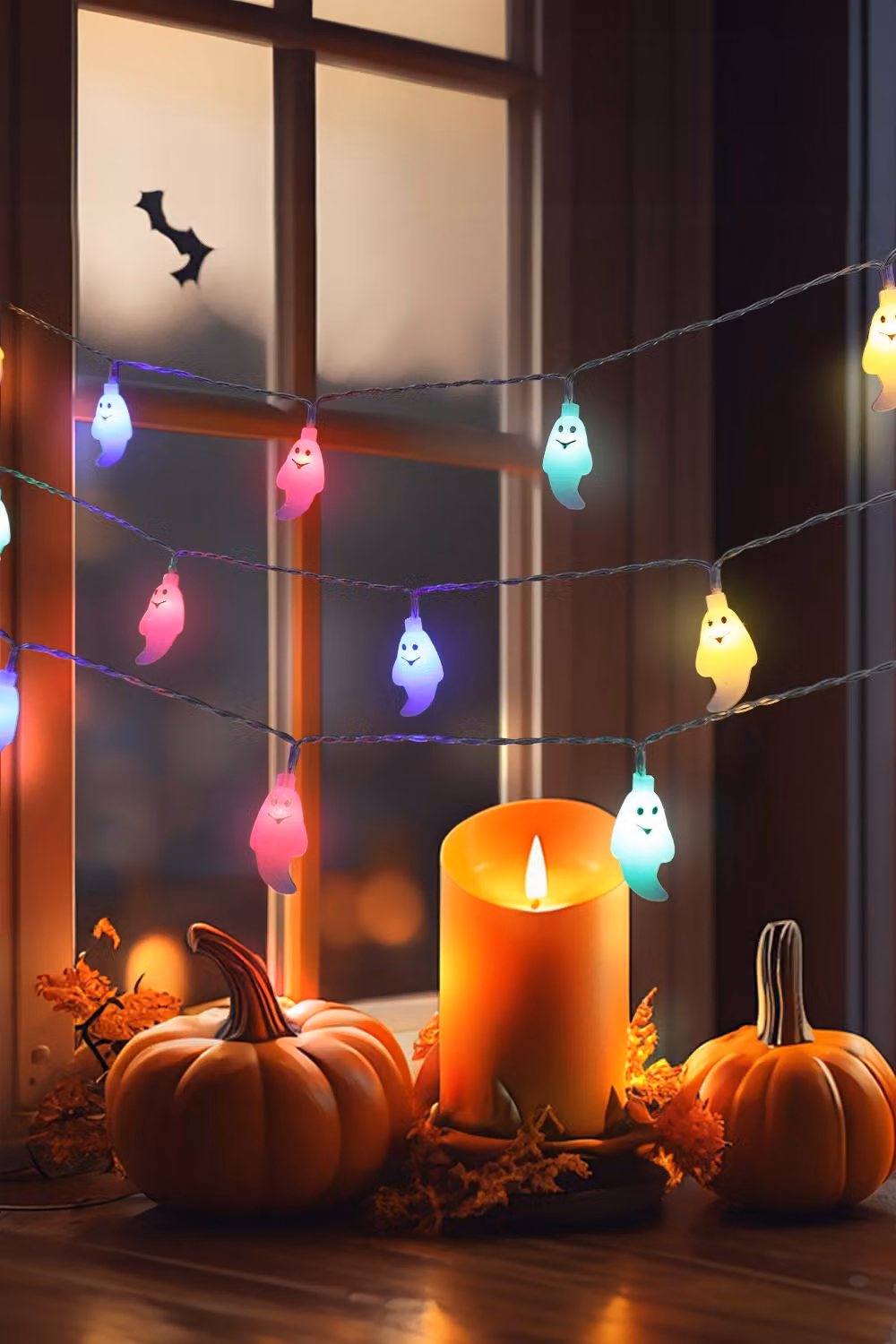 H&O Direct White Halloween Ghost LED String Lights with 20 Warm White LEDs – 2