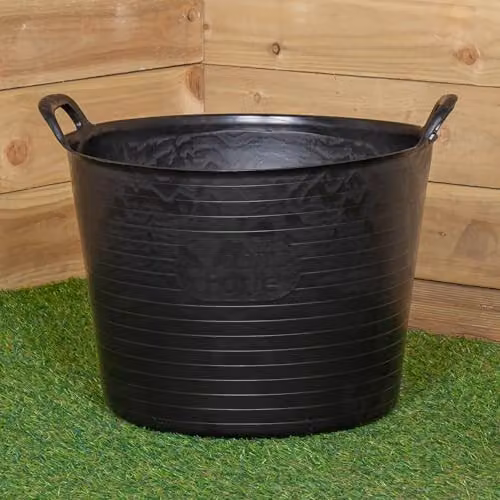 Samuel Alexander Black Plastic Tub Bucket with Carry Handles, W: 38 cm, D: 45 cm – 1