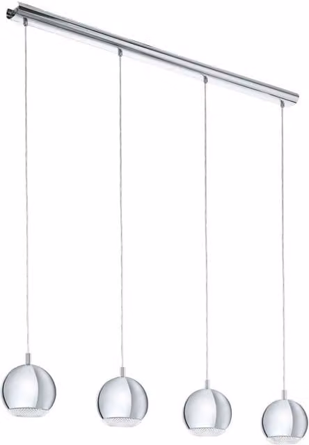 Loops Chrome and Transparent Plastic Pendant Ceiling Light with GU10 LED Bulbs