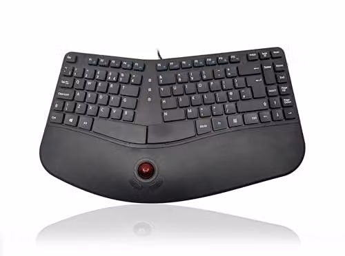 Accuratus Contour Ergo USB-A Wired Trackball Keyboard with Split Ergonomic Design and Reverse Tilt, Black – 2