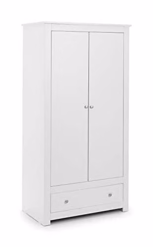 Julian Bowen Radley 2 Door Double Wardrobe with Integrated Drawer in White