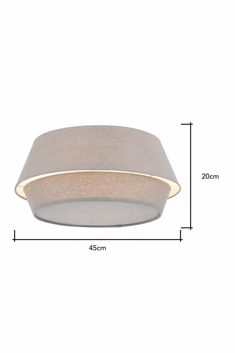 BHS Lighting Elter Easy Fit Cylinder Fabric Light Shade in Grey – 3