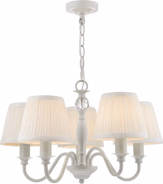 Laura Ashley Grey Fabric Ceiling Lamp with Dimmable Height Adjustment