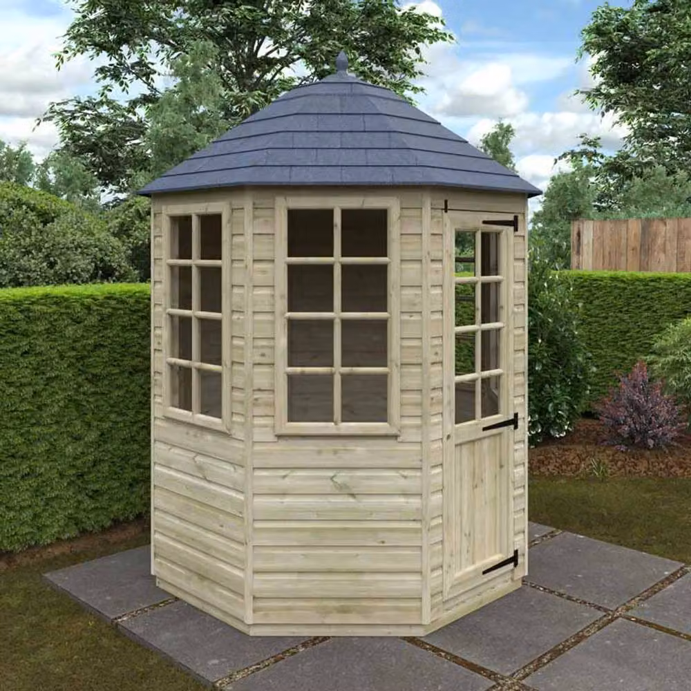 Buttercup Farm Tanalised Octagonal 16mm Softwood Pine Garden Shed in Natural Wood – 2