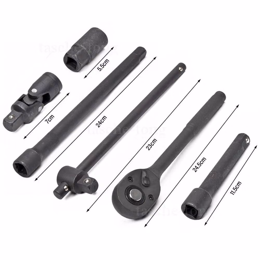SPETLEK Heavy Duty 1/2 inch Ratchet Wrench Socket Set 8-32mm in Black – 5