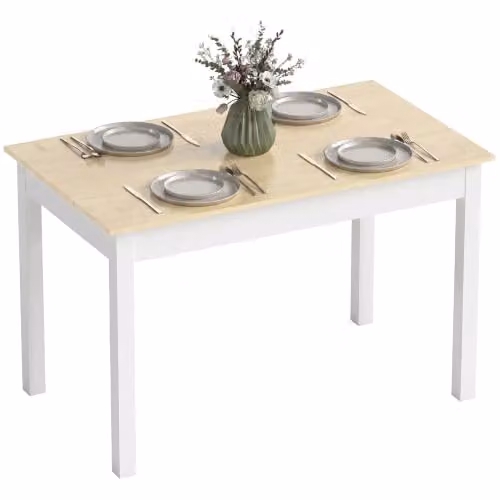 HOMCOM Modern Rectangular Oak Dining Table for 4 to 6 Adults, W/D/H: 120 x 70 x 75 cm – 1